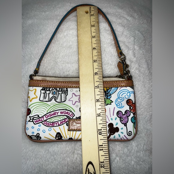 Dooney & Bourke White Multi Disney Print Wristlet with Tan Trim - Picture 6 of 7